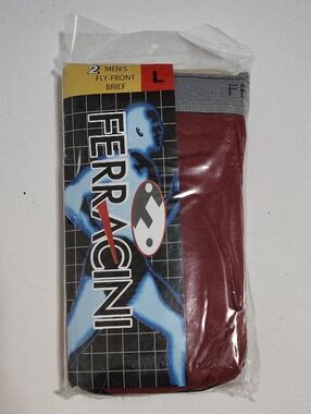 Ferracini Men's Red and Black Fly-Front Briefs - Pack of 2 - Size 36-38